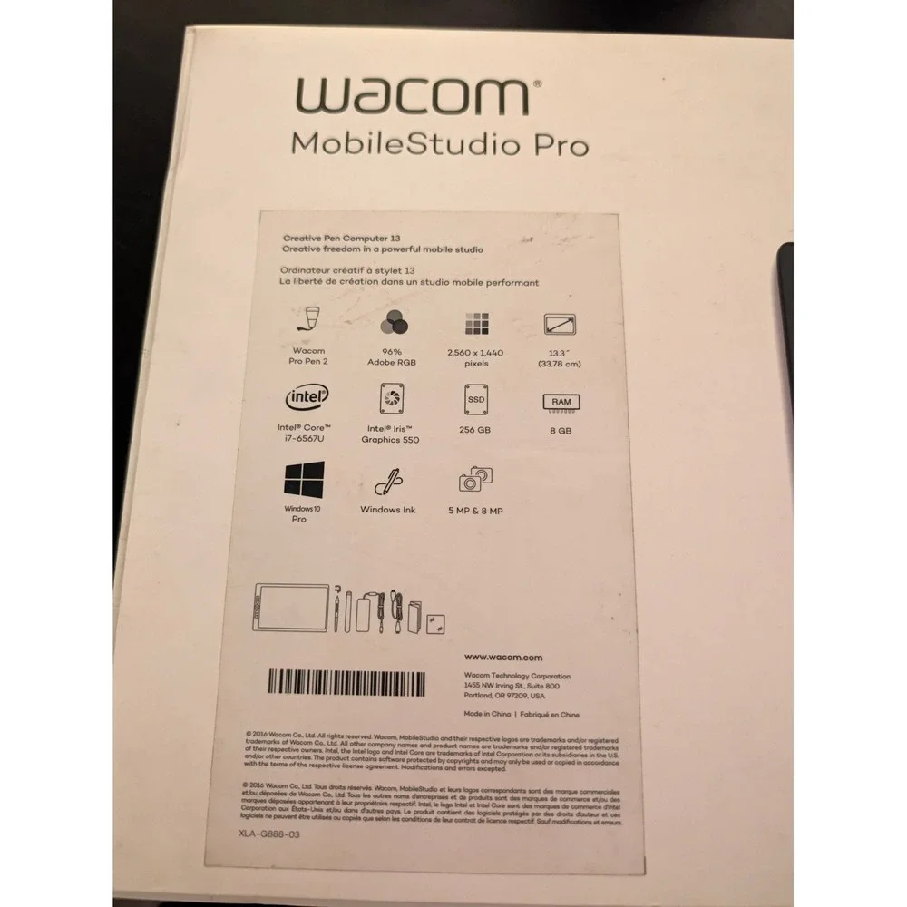 Wacom MobileStudio Pro 13 Creative Pen Computer Tablet Black Cintiq DTH-W1320
